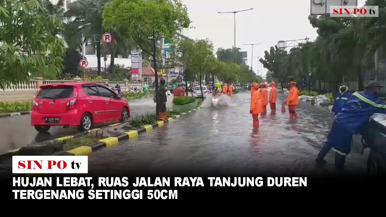 Hujan Lebat, Ruas Jalan Raya Tanjung Duren Tergenang Setinggi 50cm