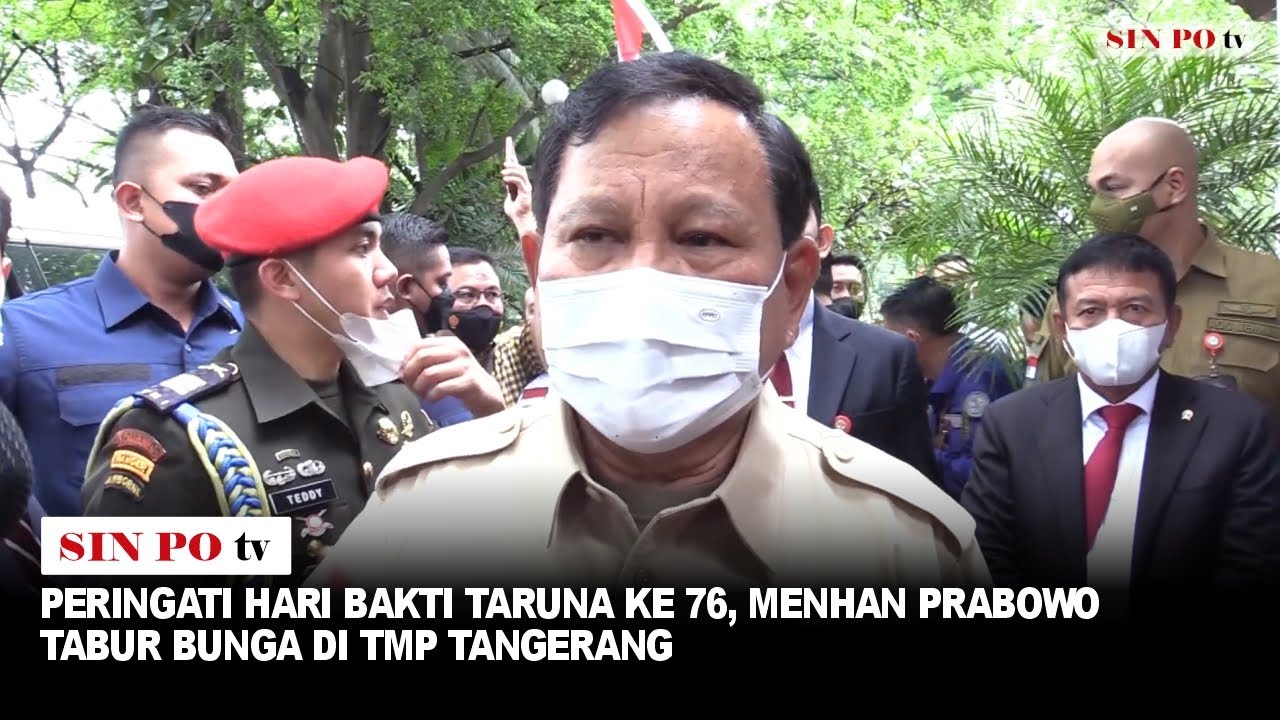 Peringati Hari Bakti Taruna Ke 76, Menhan Prabowo Tabur Bunga Di TMP Tangerang