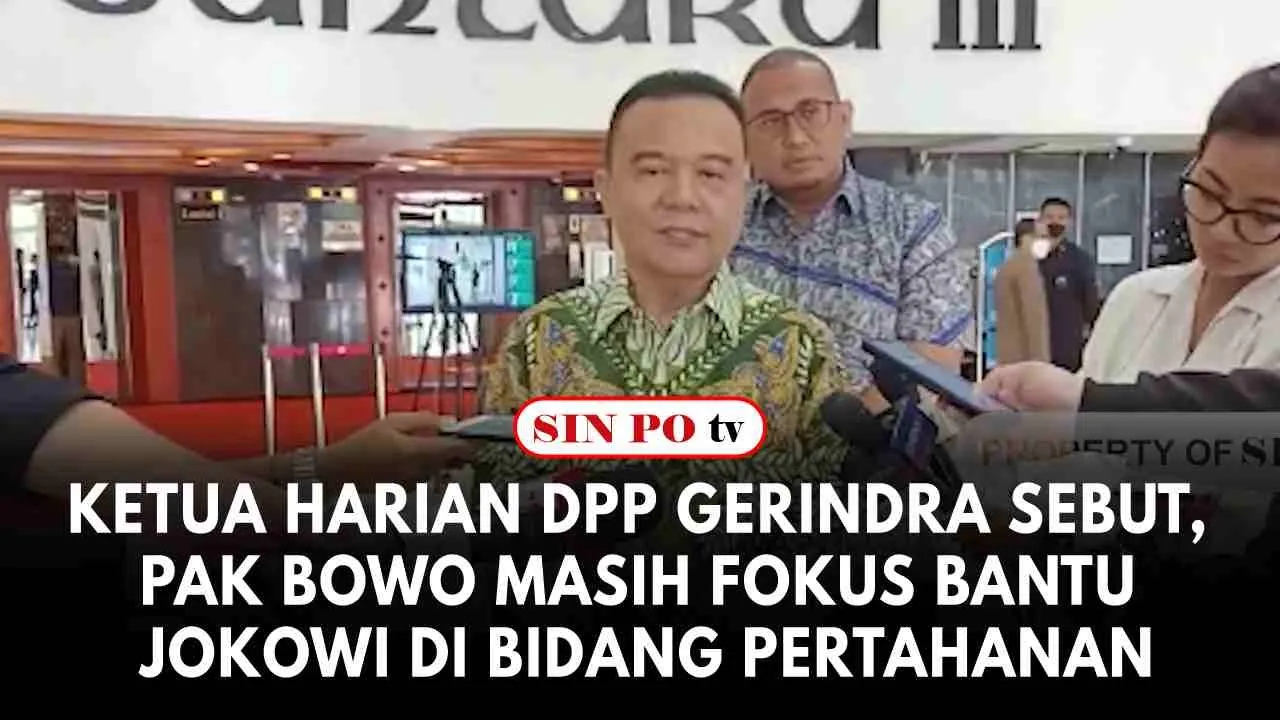 Ketua Harian DPP Gerindra Sebut, Pak Bowo Masih Fokus Bantu Jokowi di Bidang Pertahanan
