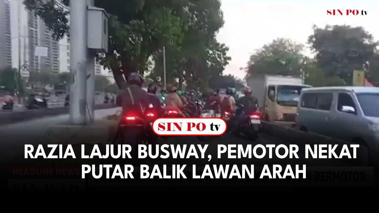 Razia Lajur Busway, Pemotor Nekat Putar Balik Lawan Arah
