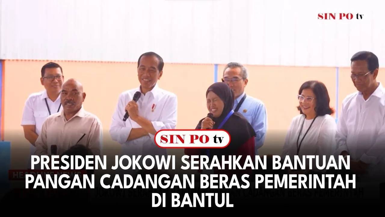 Presiden Jokowi Serahkan Bantuan Pangan Cadangan Beras Pemerintah di Bantul