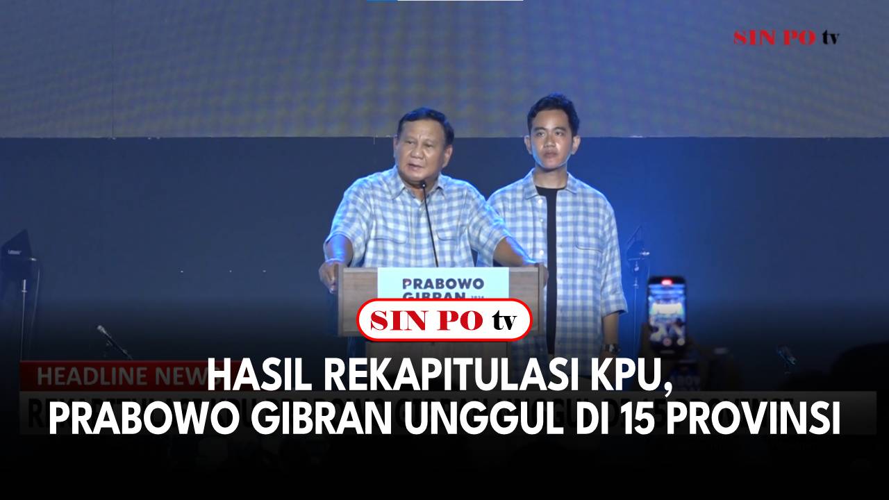 Hasil Rekapitulasi KPU, Prabowo Gibran Unggul di 15 Provinsi