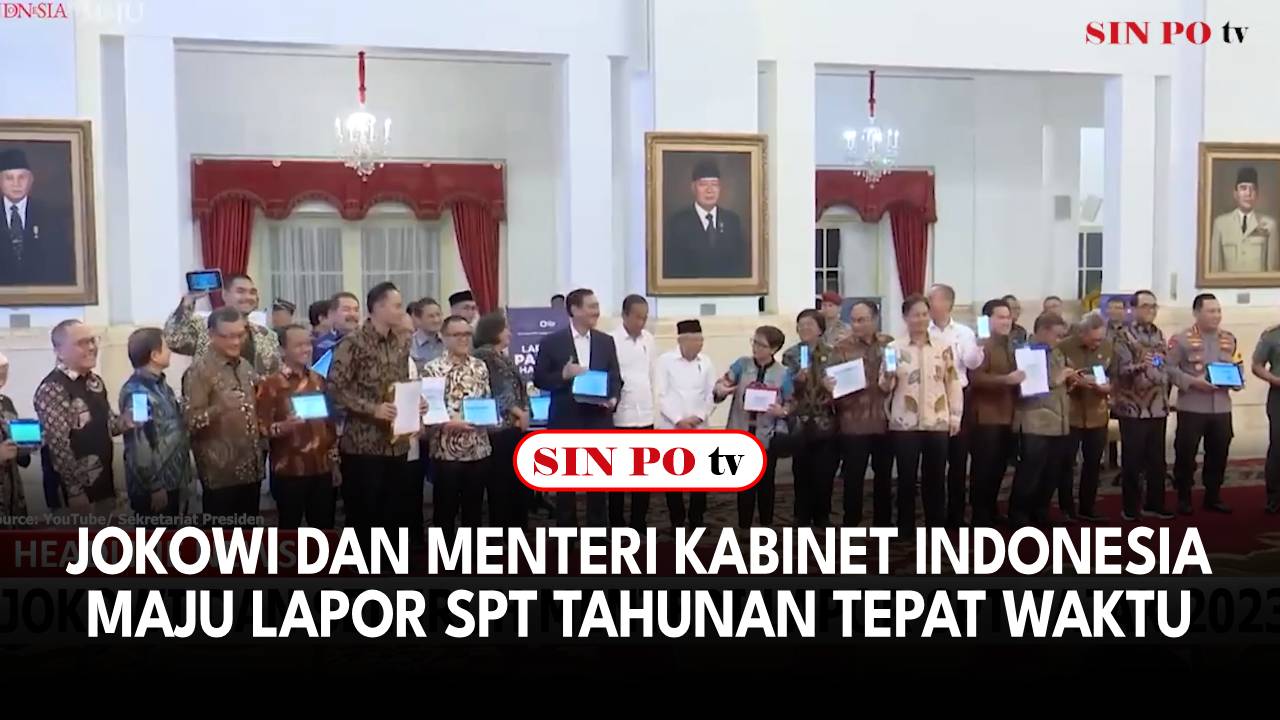 Presiden Joko Widodo bersama Wapres Maaruf Amin serta para menteri Kabinet Indonesia Maju