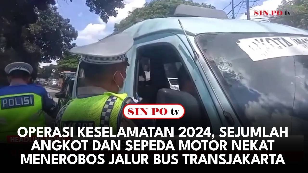 Operasi Keselamatan 2024, Sejumlah Angkot dan sepeda Motor Nekat Menerobos Jalur Bus Transjakarta
