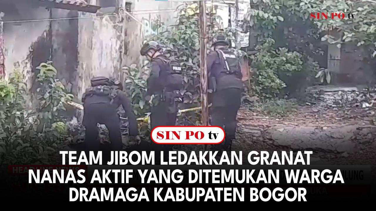 Team Jibom Ledakkan Granat Nanas Aktif yang Ditemukan Warga Dramaga Kabupaten Bogor
